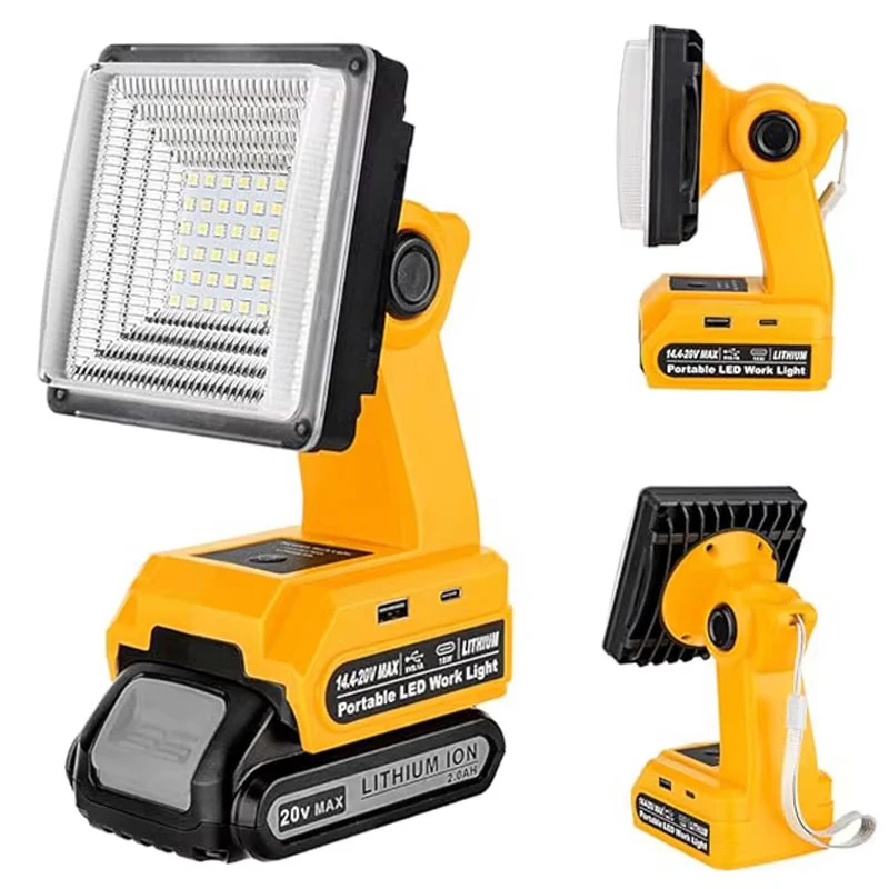 for Dewalt 18V 20V Lithium Battery LED Work Light Handheld Flashlight Outdoor Camping Light Spotlight Portable Electric Torch
