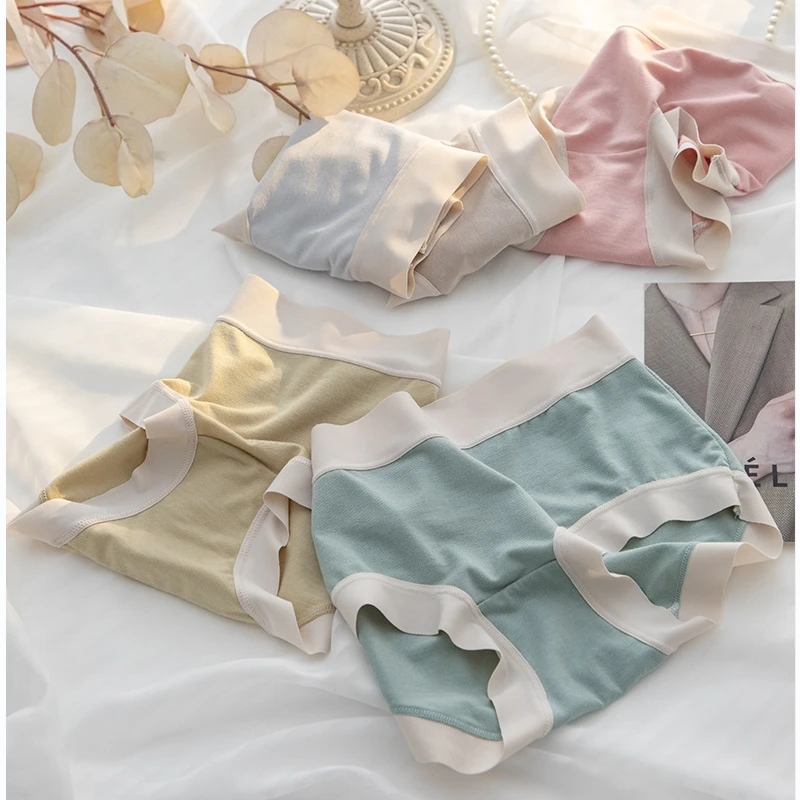 3Pcs/Set Women's Underwear Simple Sports Mid-Rise Panties Solid Color Comfortable Briefs Girls Female Sexy Intimate Lingerie