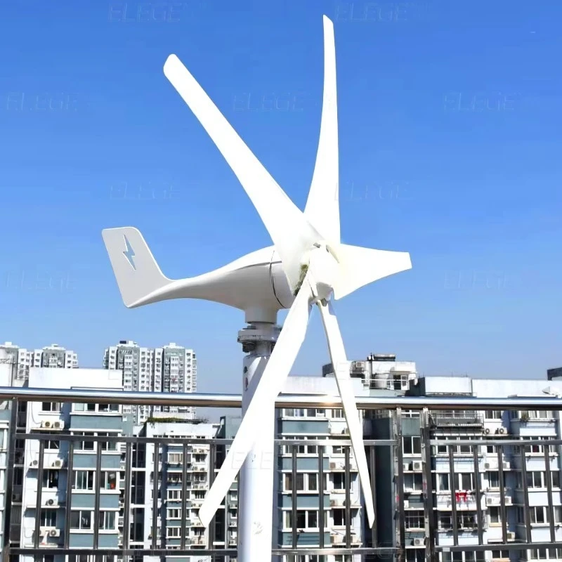 1KW Mini Horizontal Axis Wind Turbine Generator 1.3m Rotor Diameter 12V 24V 48V Output Low RPM Home Use CE