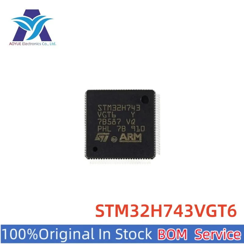 STM32H743VGT6 STM32H743 VGT6 High-performance ARM Cortex-M7 MCU1MB Flash 1MB RAM 480MHz CPU with DSP and DP-FPU