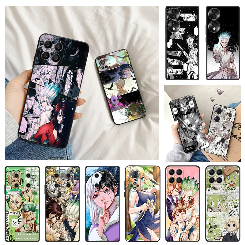 Ultra Thin Silicone Phone Case For Honor X8 X7 X9 b X6 4G 70 90 Magic5 Pro 8x Pixel 8 7 6 a 8a 7a 6a Dr. STONE Anime Matte Cover