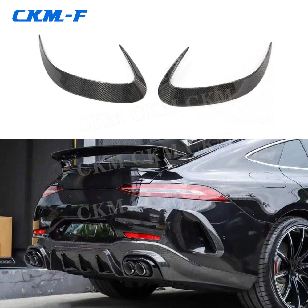 Dry Carbon Fiber Car Rear Bumper Air Vent Outlet Trim Canards Covers For Mercedes Benz AMG GT63 GT63S 4 Door 2019-2023