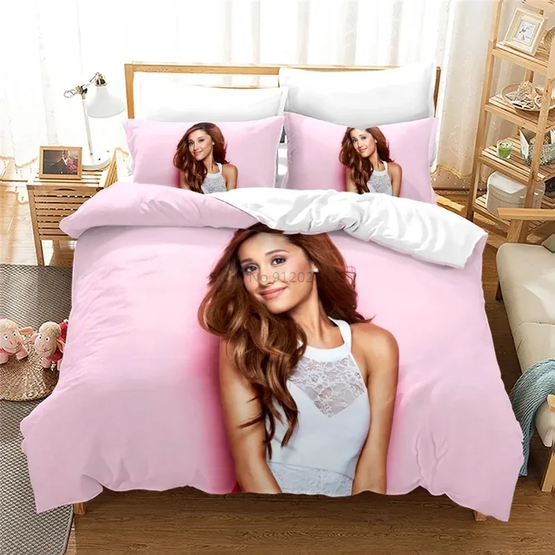 American Popular Singer Ariana Grande 3d Bedding Set Print Duvet Cover Sets with Pillowcase Twin Full Queen King Size Home Decor