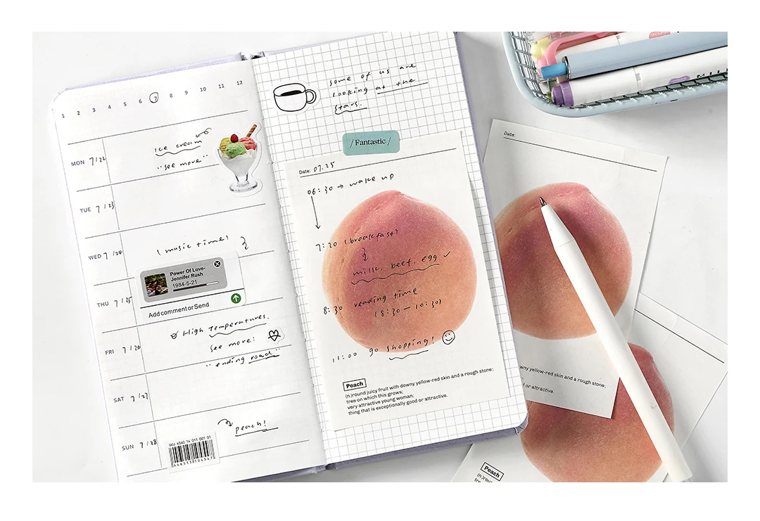 Niedlicher Gelato-Schleifenknoten Haftnotizblock Selbstklebendes Schreibpapier Schul-Bastelbedarf Notizbuch Schreibwaren Dekoration – Detail 22