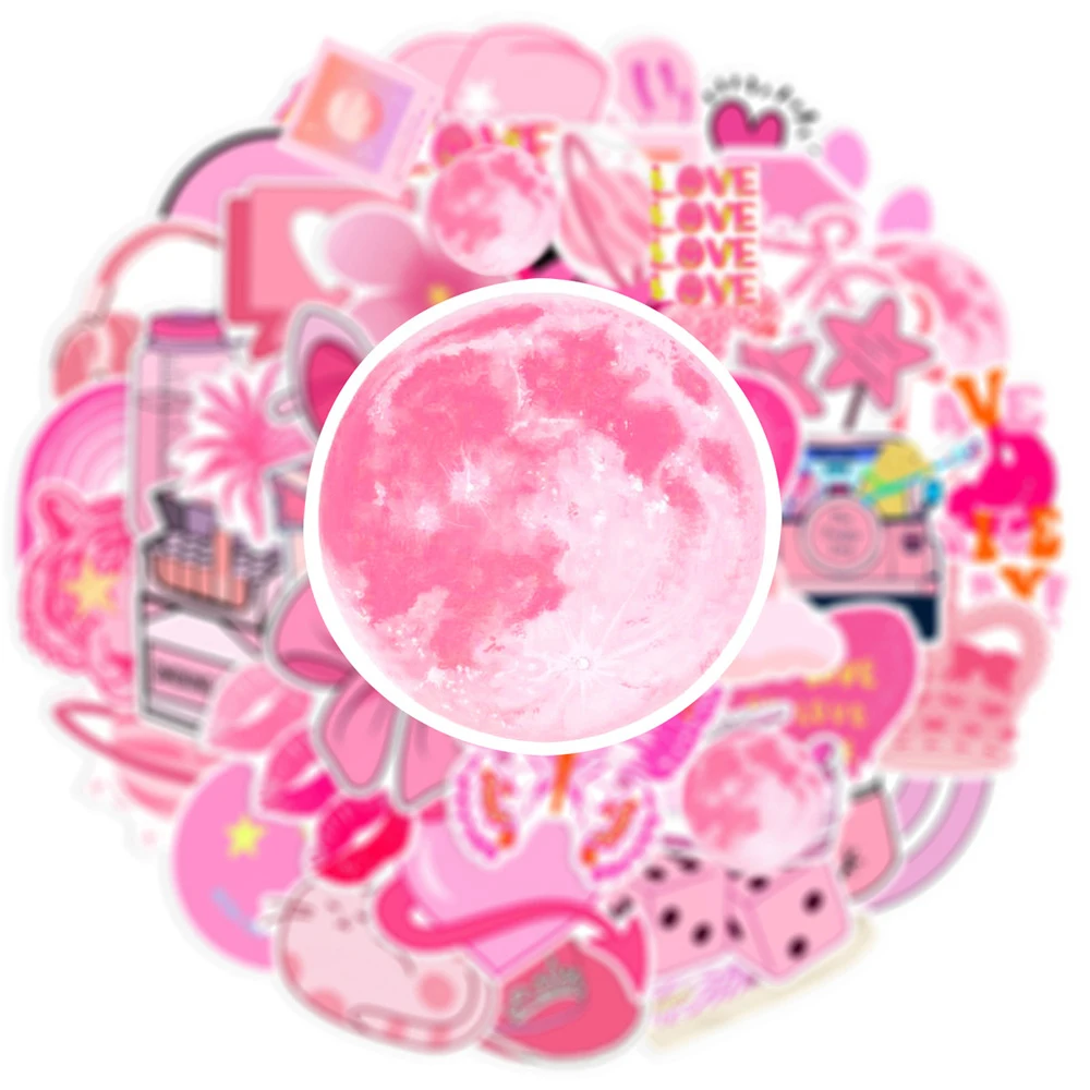 

10/30/50pcs Ins Style Pink Fresh Stickers VSCO Girls Sticker Phone Guitar Laptop Skateboard Suitcase Car Diary Bike Cute Decals