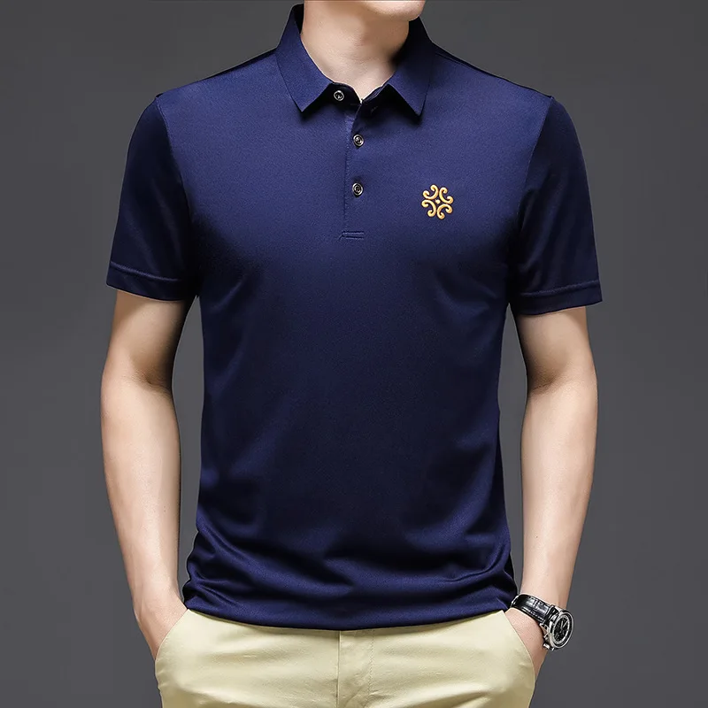 

Summer Men's Short-Sleeved T-shirt Business Casual Polo Shirt Embroidered Top Street Vacation