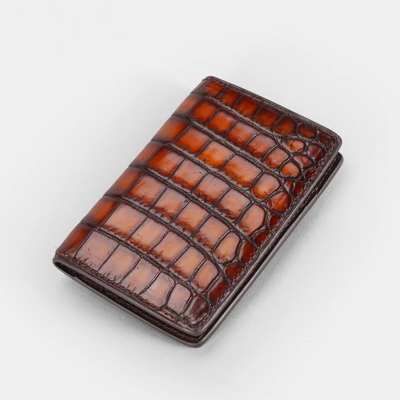 DIMY 2025 Crocodile Pickup Bag Men's Leather Fashion Large Capacity Multi slot Card Clip Zero Wallet Integrated Card Cover Small