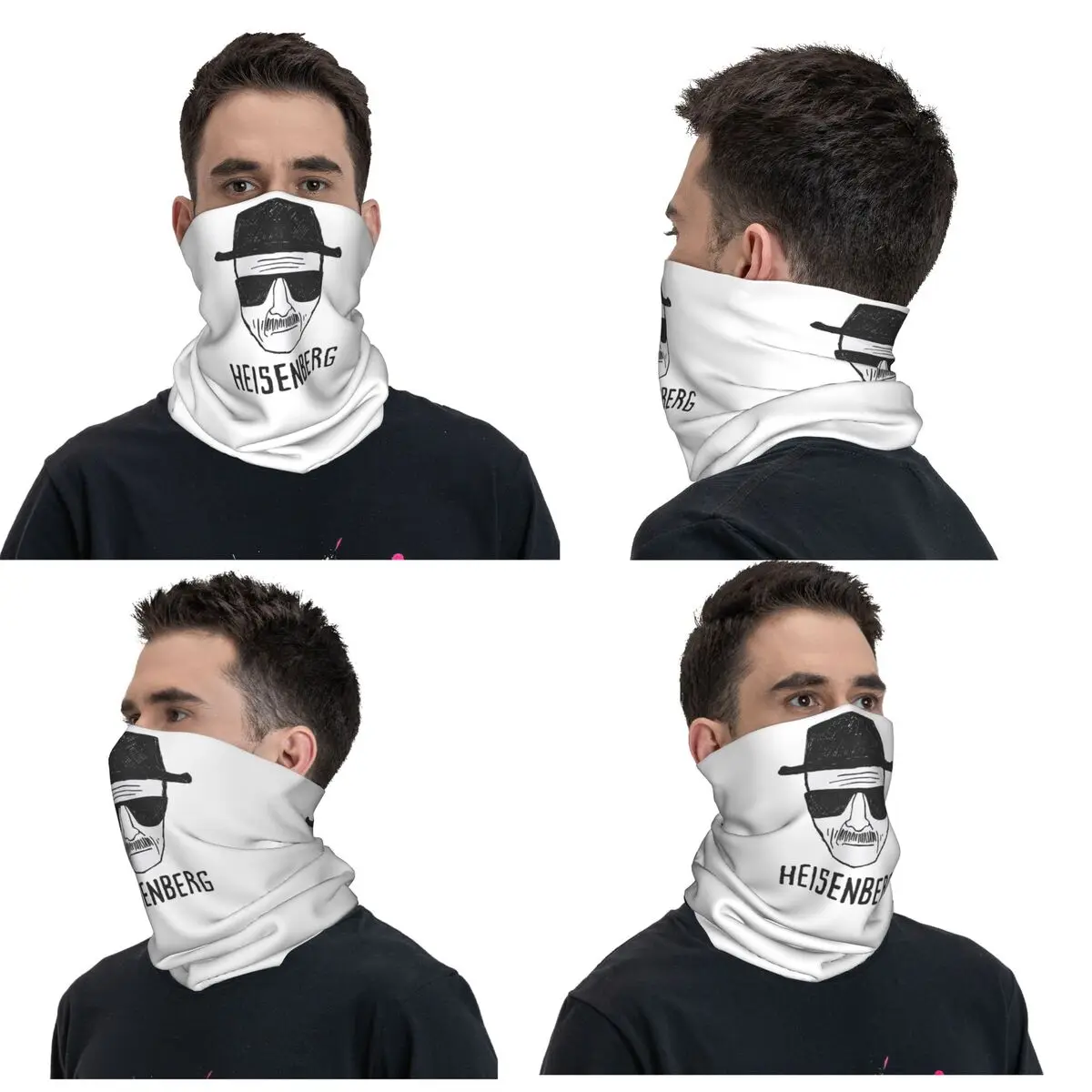 Breaking Bad Heisenberg Drawing Bandana Neck Gaiter Printed Wrap Mask Scarf Warm Balaclava Hiking Fishing Unisex Adult Winter