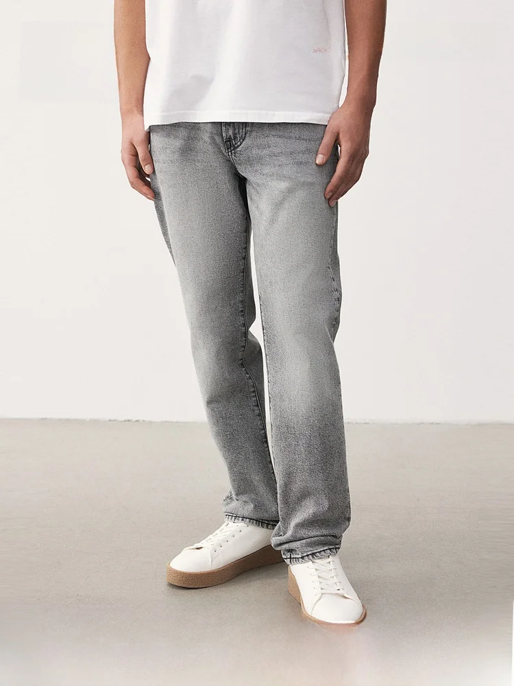 

Loose Fit Casual Elastic American Style Men's Jeans Long Pants H&M Cotton Polyester Blend Comfortable Summer Denim Trousers