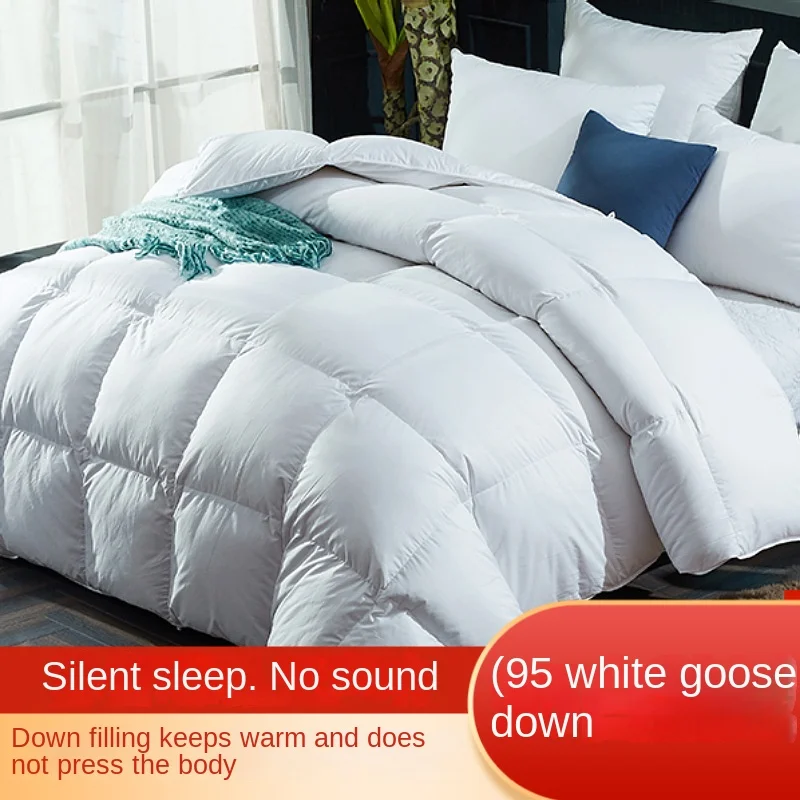 

Duvet 95 White Goose Down Core-warm Double Thickened Winter Quilt Pure Cotton Spring and Autumn Quilt Duvet Blanket