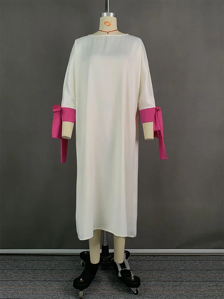 Uwing ZEE-Robe de soirée élégante à lacets pour femmes, robes mi-longues décontractées, col rond, style britannique, fête, printemps, été, nouveau,