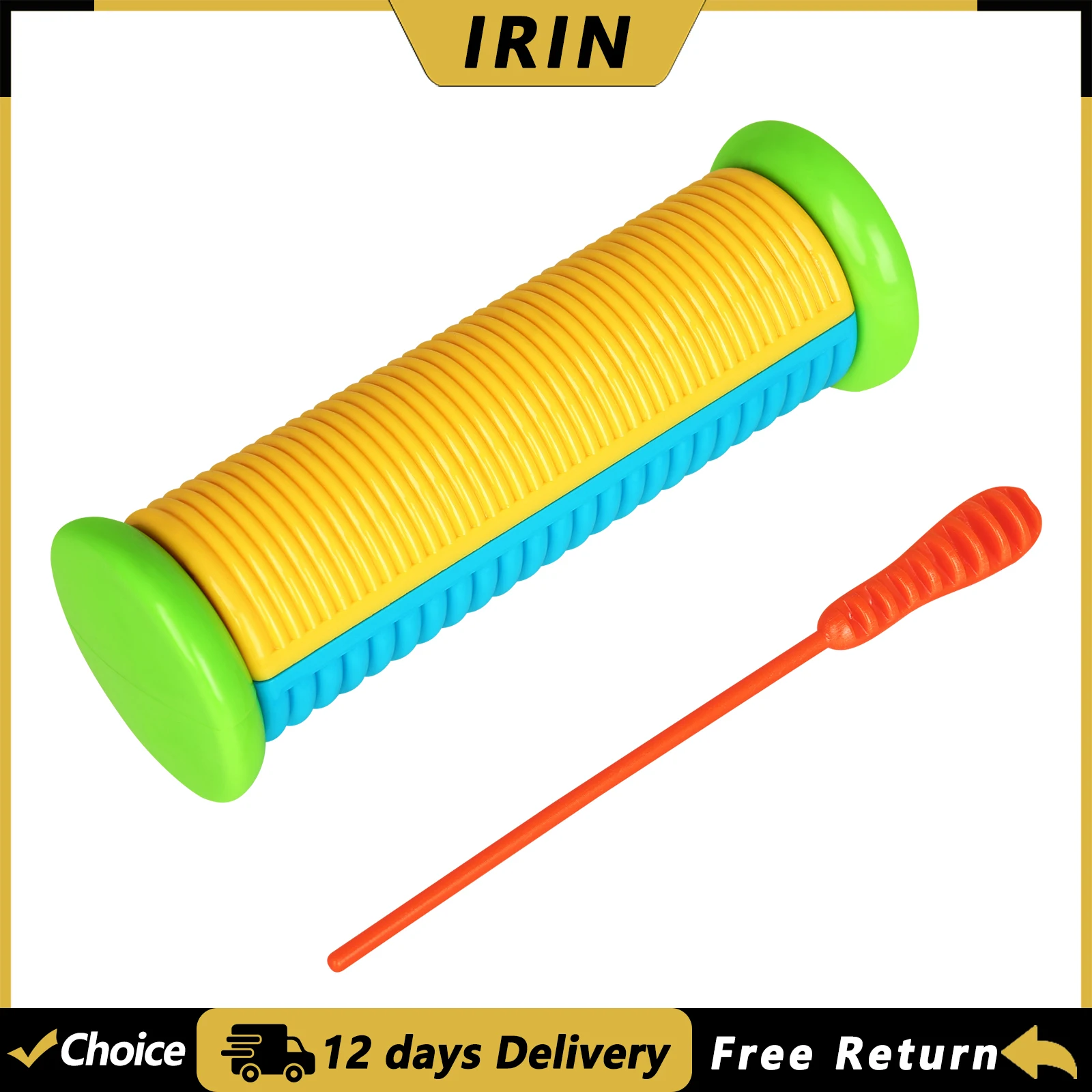 IRIN Handbell Sand Cylinder Scraping Cylinder Color ABS Scraper Bells Rattle Orff Musical Instruments Early Education Tools