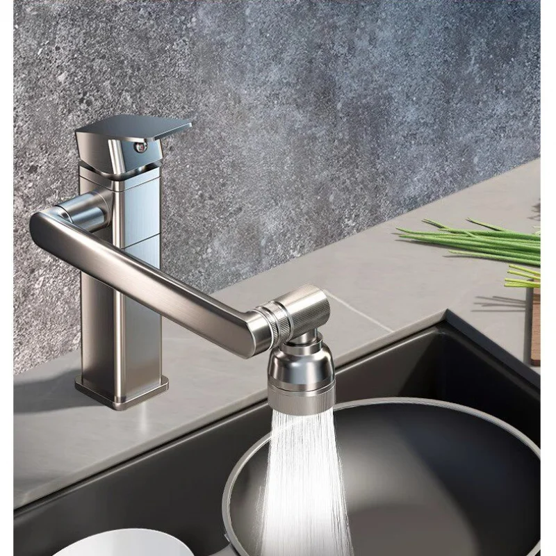 

Bathroom Sink Faucet - Warm And Hot Mixed Faucet - Rotating Mechanical Arm Type Sink Faucet