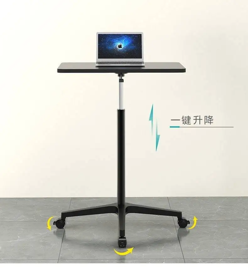 

Movable Lifting Small Table with Pulley Small Sofa Bedside Table Standing Upright Laptop Office Desk