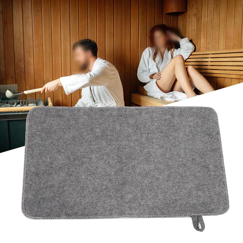 Felt sauna cushion and shower mat set with water absorption for bath house floor.