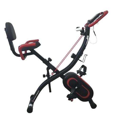 X-shaped Home Fitness Bike Foldable 100kgs Belt Driven Magnetically Controlled Aerobic Bike