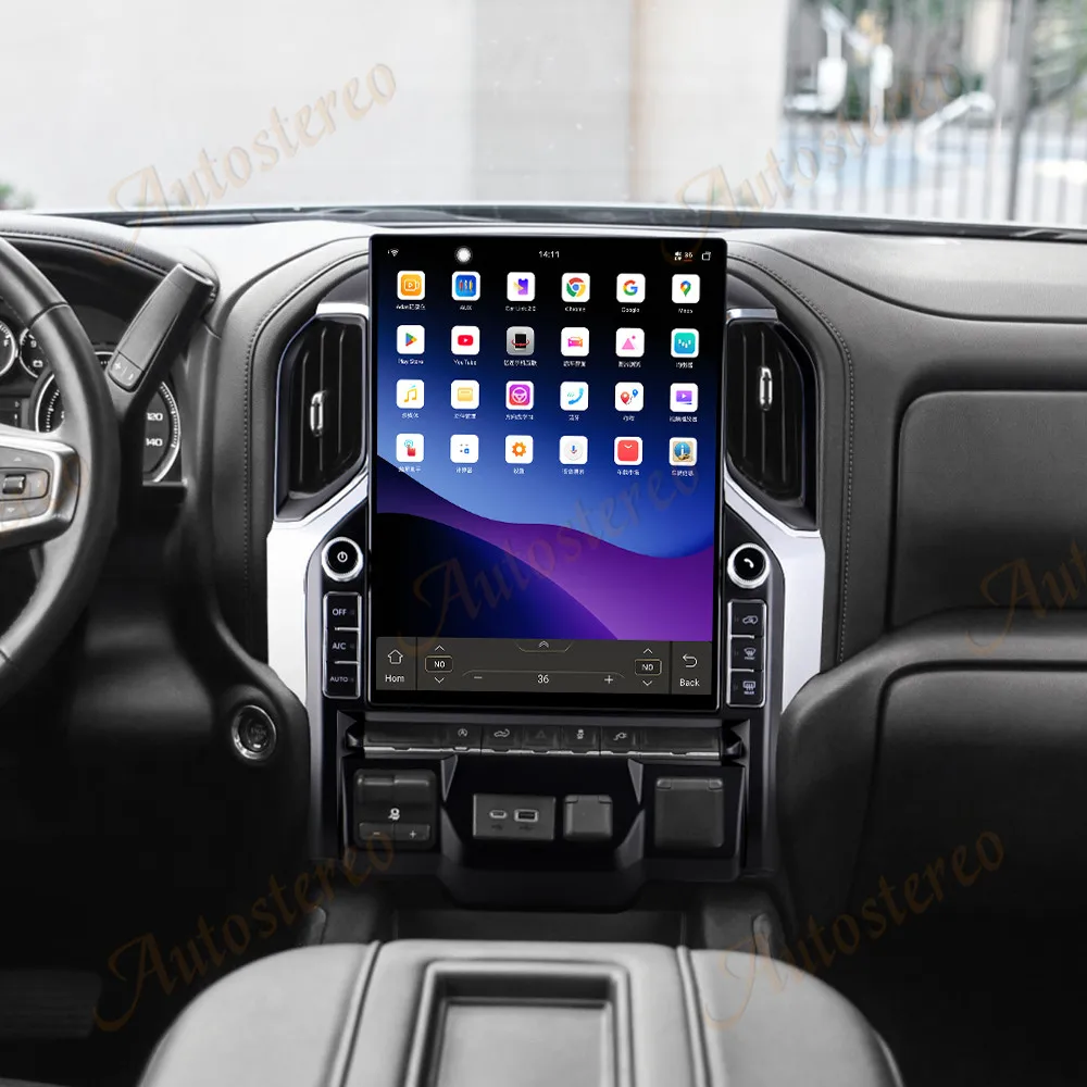16.2'' 4K For Chevrolet Silverado 2019-2023 Car Radio Carplay Android 14 Vertical Screen Automotive 2 Din Multimedia Auto GPS-