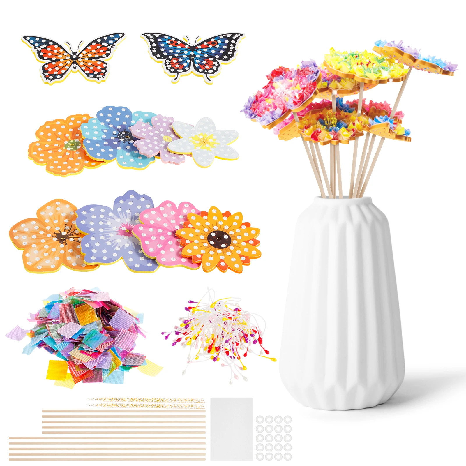 Poke Flower Poke in Art ramo de flores para chico DIY Kit de arte y artesanía cumpleaños creativo juguete de flores educativo regalo de cumpleaños