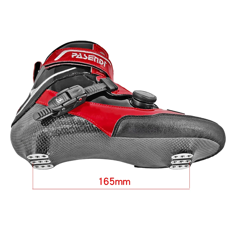 Speed Skate Boots Up Boot Inline Skates Boots Carbon Fiber Upper Shoe High Ankle Racing Skating Patines Boot Hole Distance 165mm