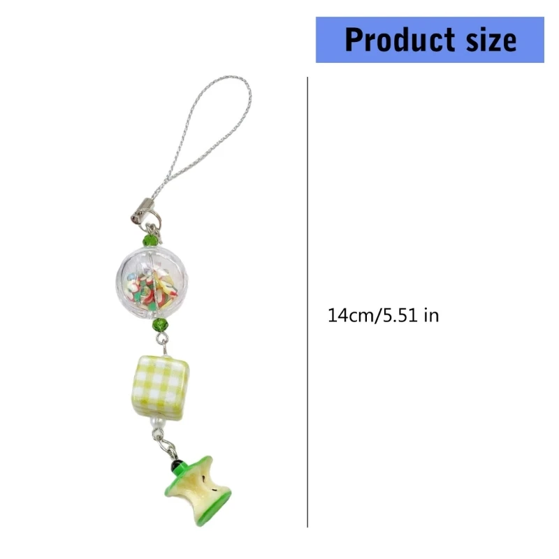 أنيقة Apples Bead Mobile Charm Pendant مناسبة لأكياس محركات أقراص USB والهاتف مثاليًا للاستخدام يوميًا والاستخدام في السفر