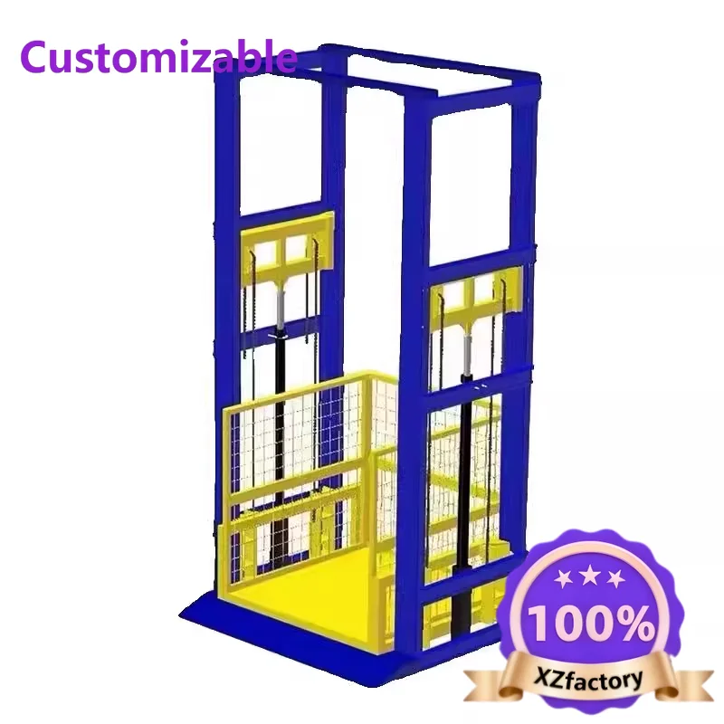 Factory Direct 2026 Top Rated Super Load Anti-Fall Factory Freight Elevator with Single/Double Track Hoist