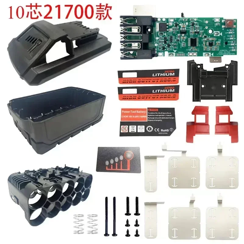 10* 21700 Li-ion Battery Plastic Case PCB Charging Protection Board Box Shell For Milwaukee m18 18V 8Ah Lithium Battery Housings