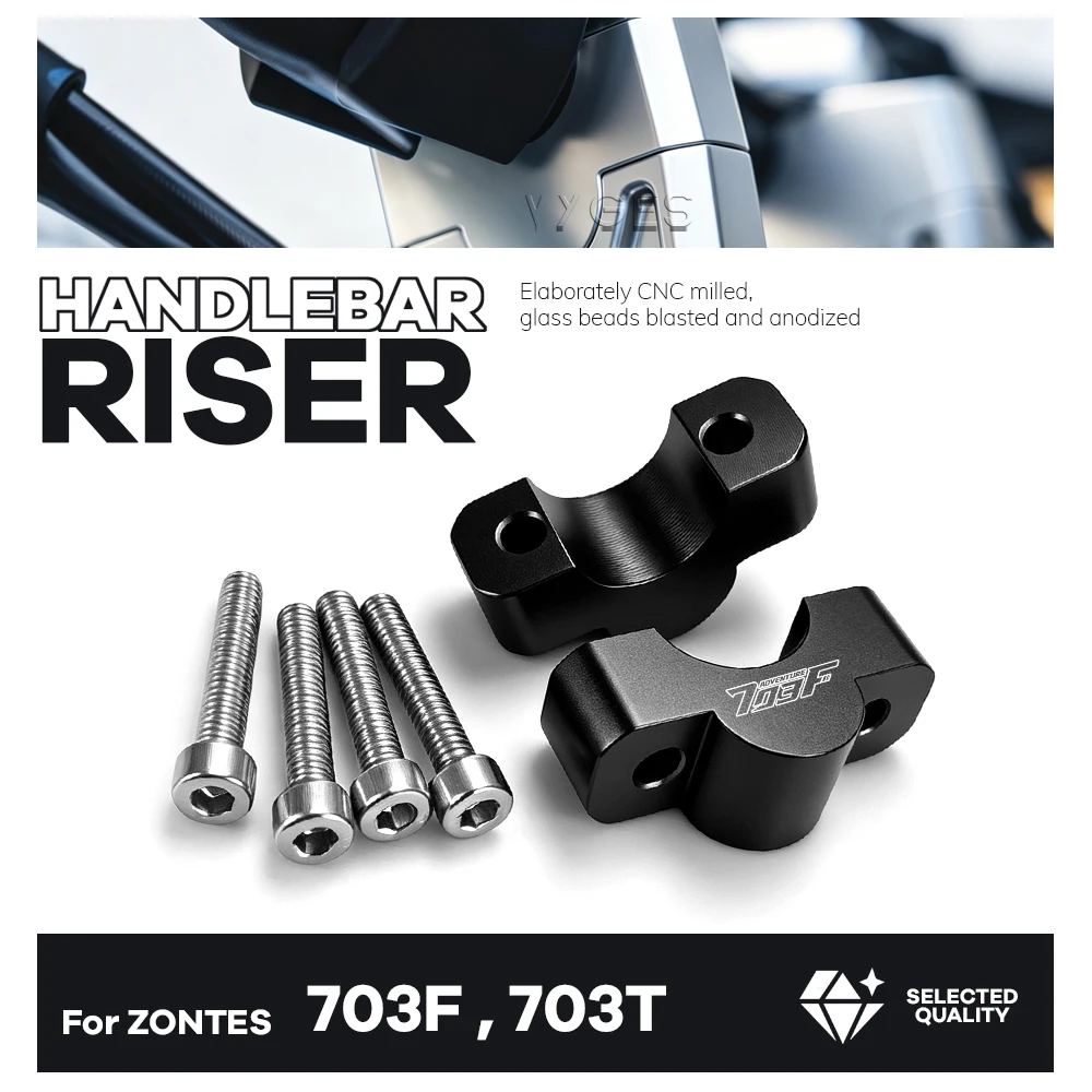 For ZONTES 703F 2024- 703T 2026- Motorcycle Accessories Handlebar Riser Drag Handle Bar Clamp Extend Adapter