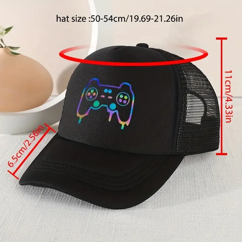 1pc Children\'s Sunshade Casual Baseball Cap With Gamepad Pattern For Outdoor Playing Funny Pringting Hat