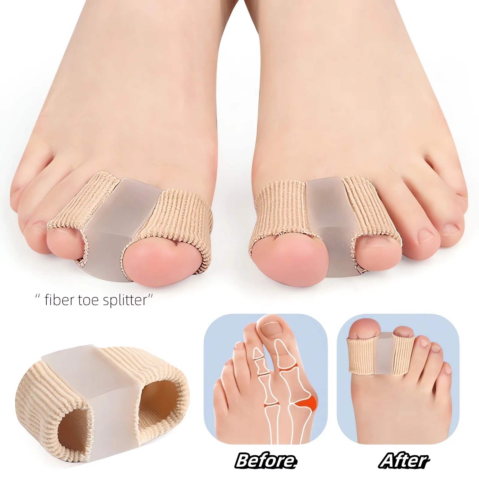 Silicone Toe Separator - Hallux Valgus Corrector, Foot Care Tool for Toe Alignment, Bunion Protector, Pedicure Use