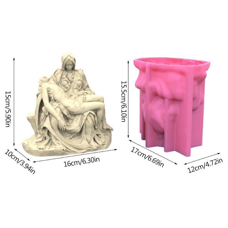 Estátua romana grega molde resina silicone pieta vela que faz molde sabão argila