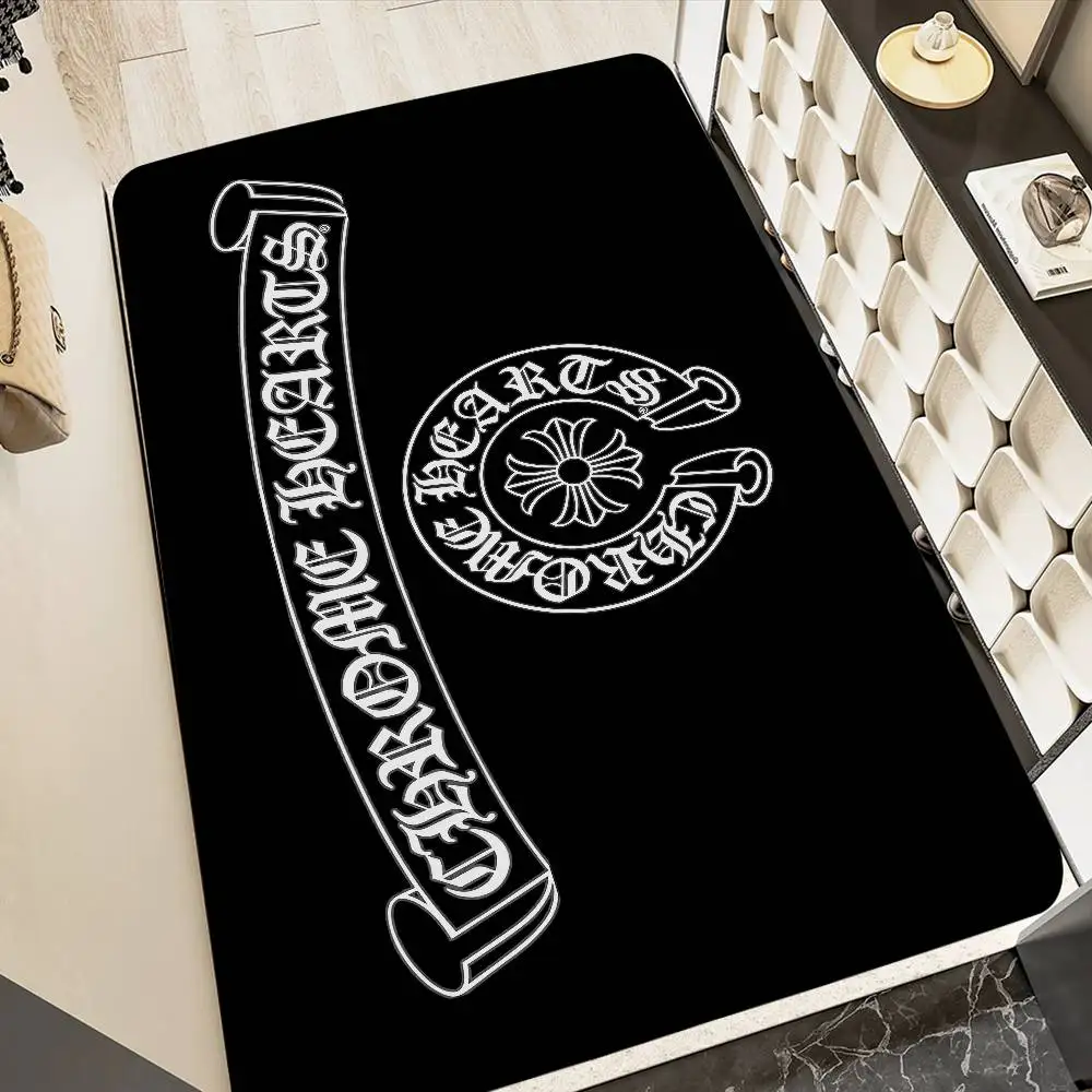 Luxury Brand C-Chrome Hearts Floor Mat INS Style Soft Bedroom Floor House Laundry Room Mat Anti-skid Bedside Area Rugs