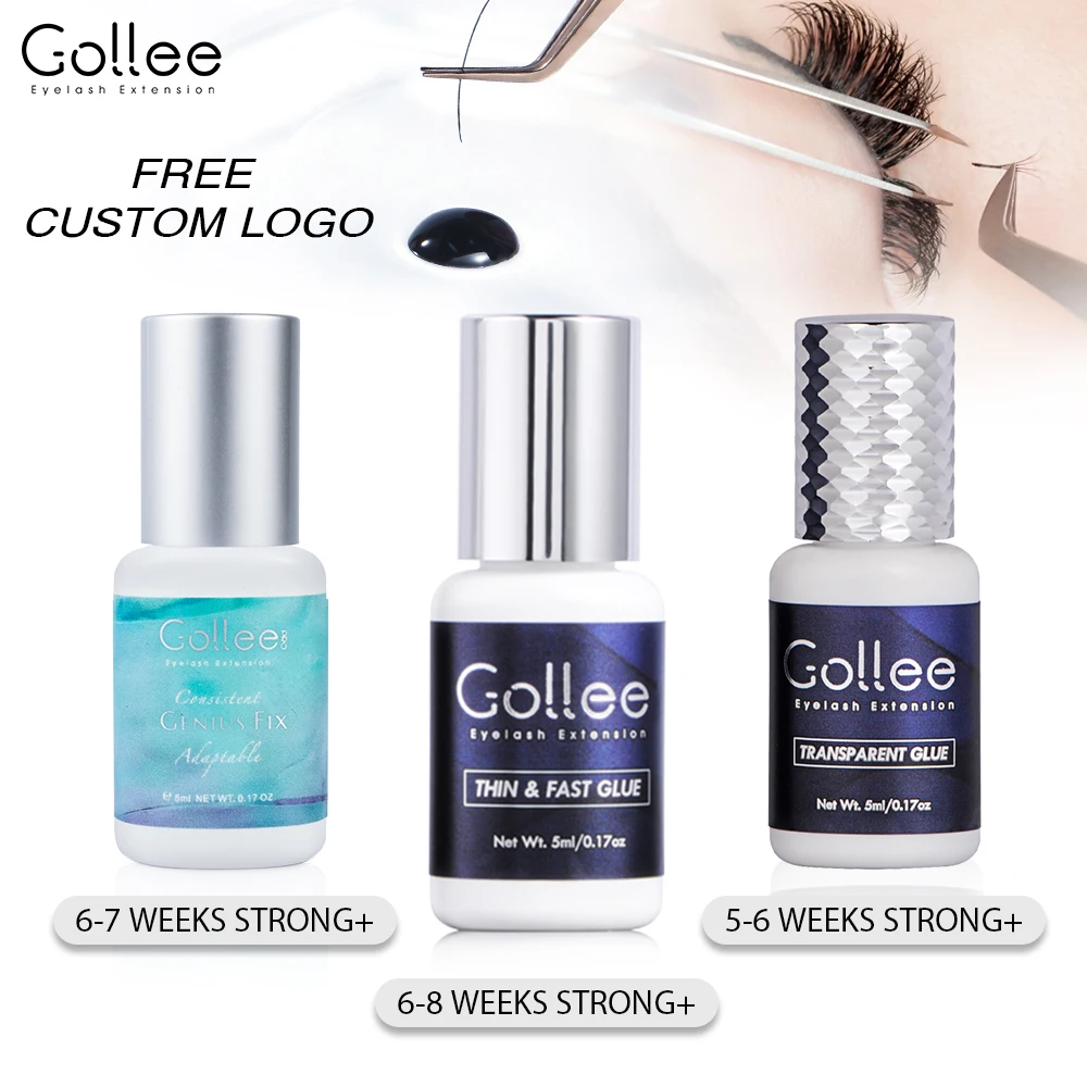 

Gollee 1-2s Fast Drying Lash Glue Eyelash Extension Waterproof 6-8 Weeks Long Lasting Adhesive Profession Super Glue Makeup Tool