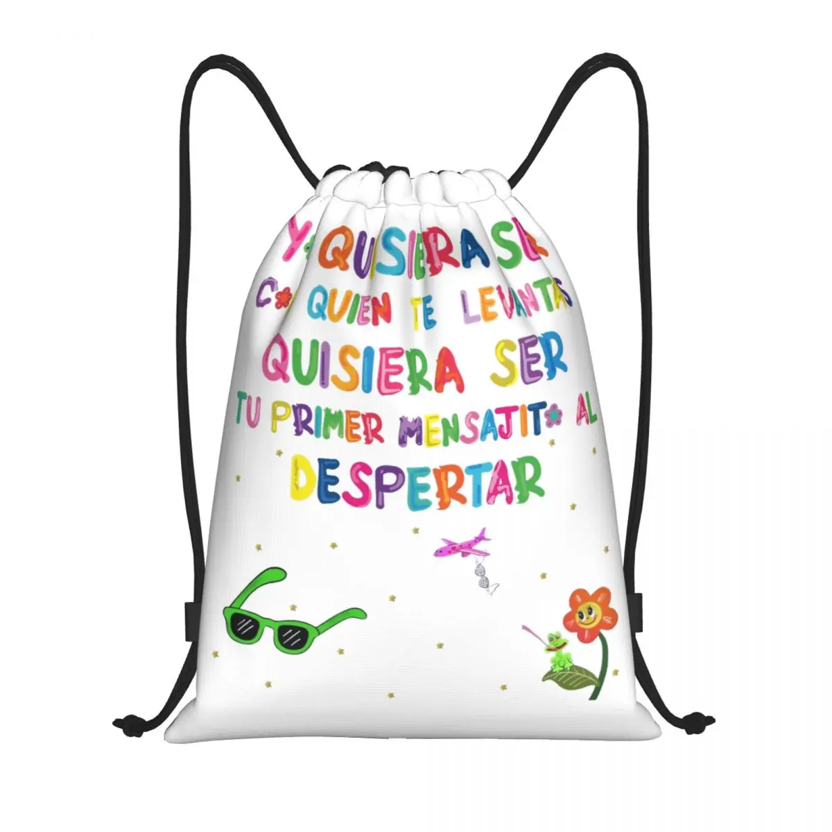 

TUS GAFITAS KAROL G LYRICS TOUR Drawstring Backpack Gym Sports Sackpack String Bag for Cycling