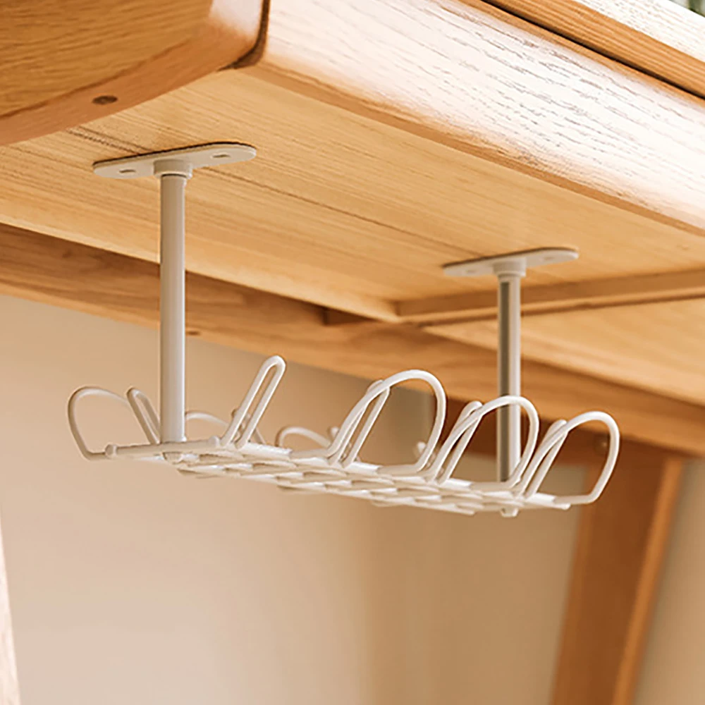 Under Table Storage Rack Cable Shelf Table Bottom Socket Holder Hanging Rack Line Finishing Office Desk Wire Organizer