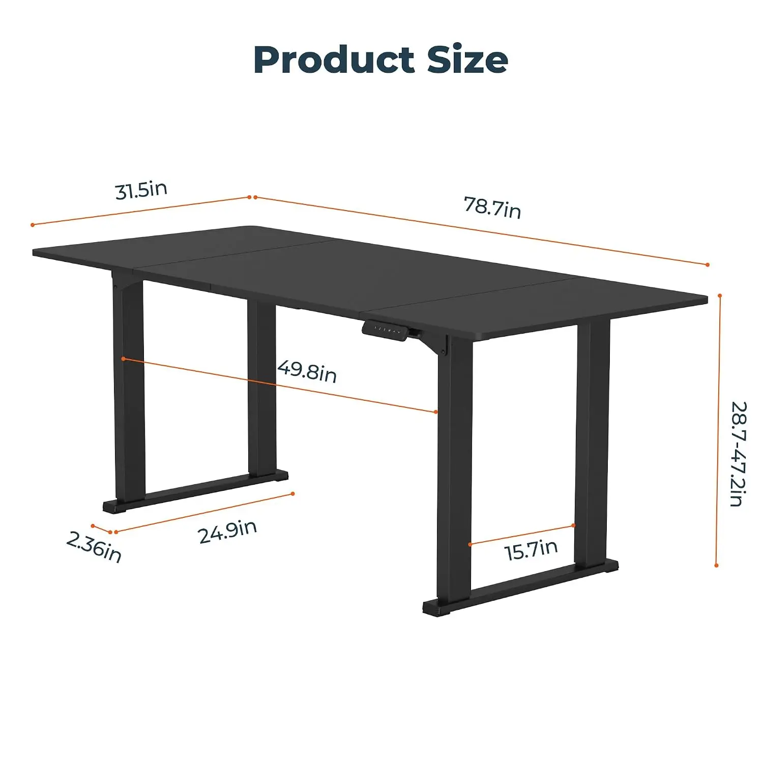 79x31'' 4-Leg Large Electric Standing Desk, Adjustable Height Sit Stand Workstation for Home Office, Customized