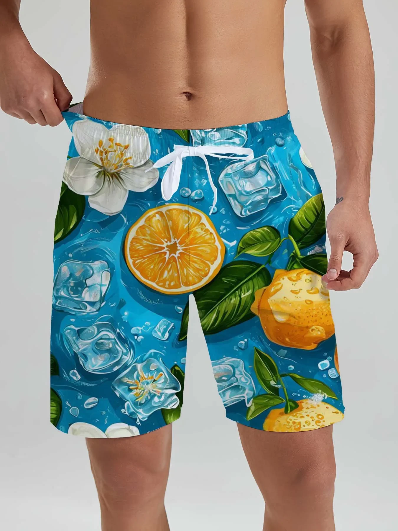 

Men's Hawaiian Beach Shorts, 3D-printed Tropical Plants, New Summer Fashion, Swimwear, Vtion Beachwear