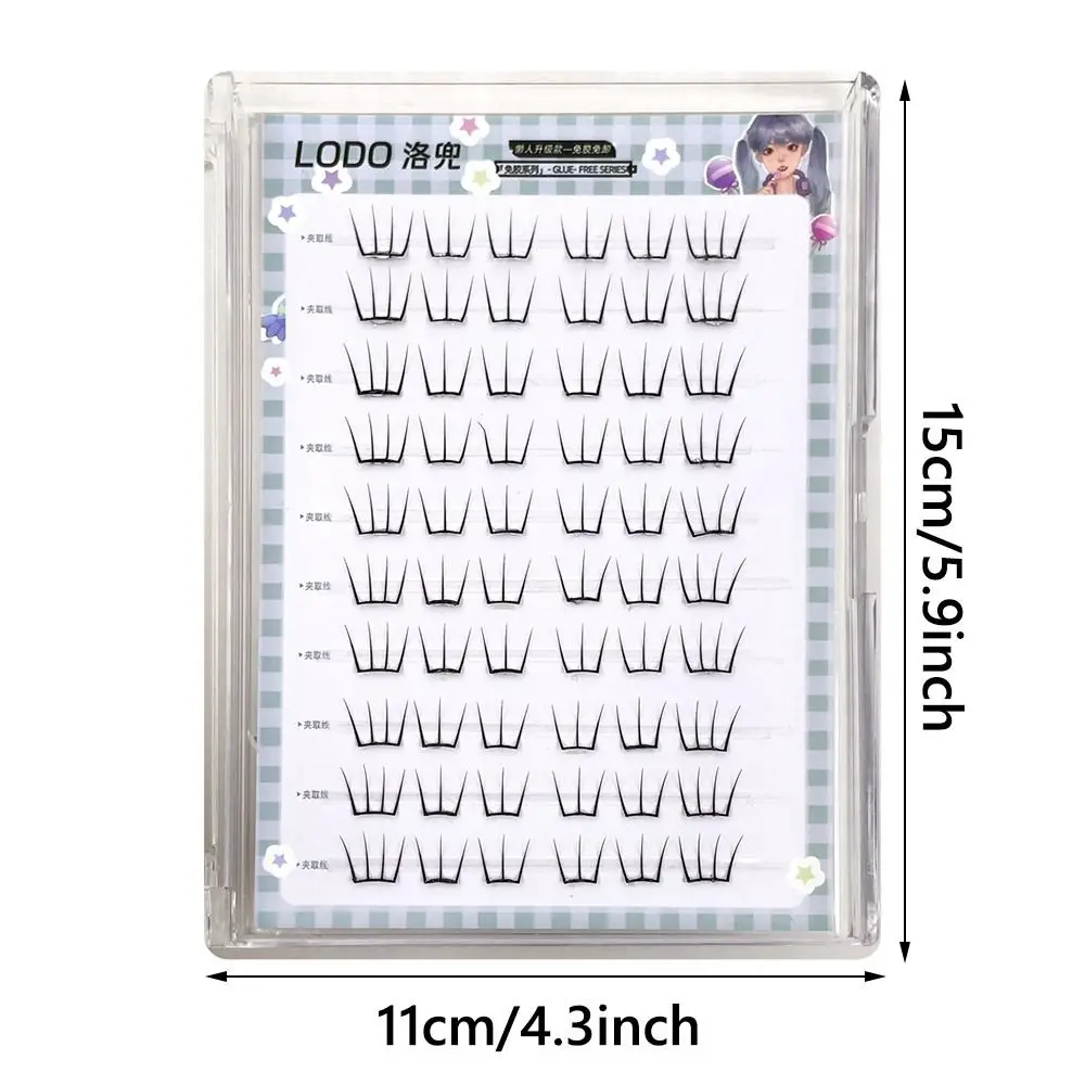 Pestañas en racimo sin pegamento, 60 uds., extensiones de pestañas individuales autoadhesivas, estilo Anime, fáciles de aplicar, bricolaje en casa
