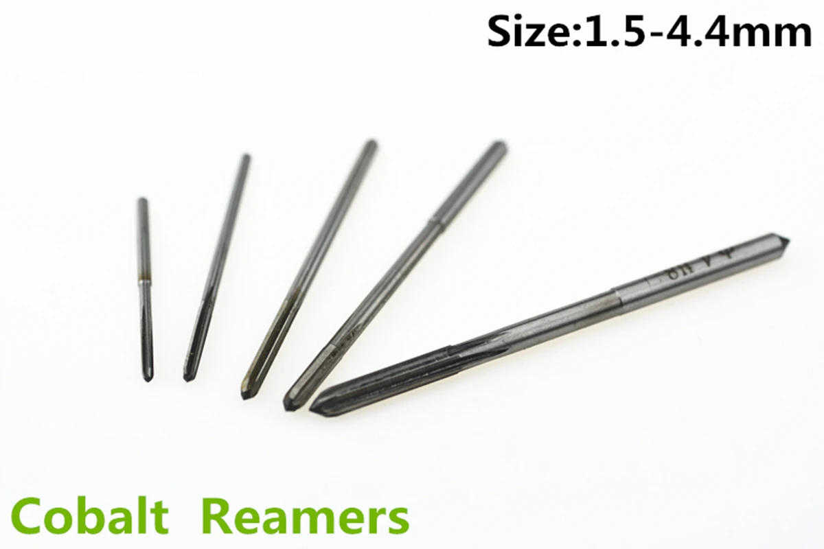 Jrealmer 1.5-4.4mm H8 Chucking Cobalt M35 Reamers Machine Reamers Straight Groove HSS Reamers Milling Reamer Chucking