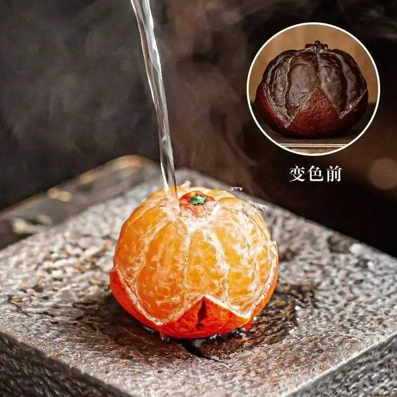 Trendy Color-changing Orange Tea Pet Lychee Ornament Premium Tea Water Nurturable Creative Personality Tea Ceremony Tea Set