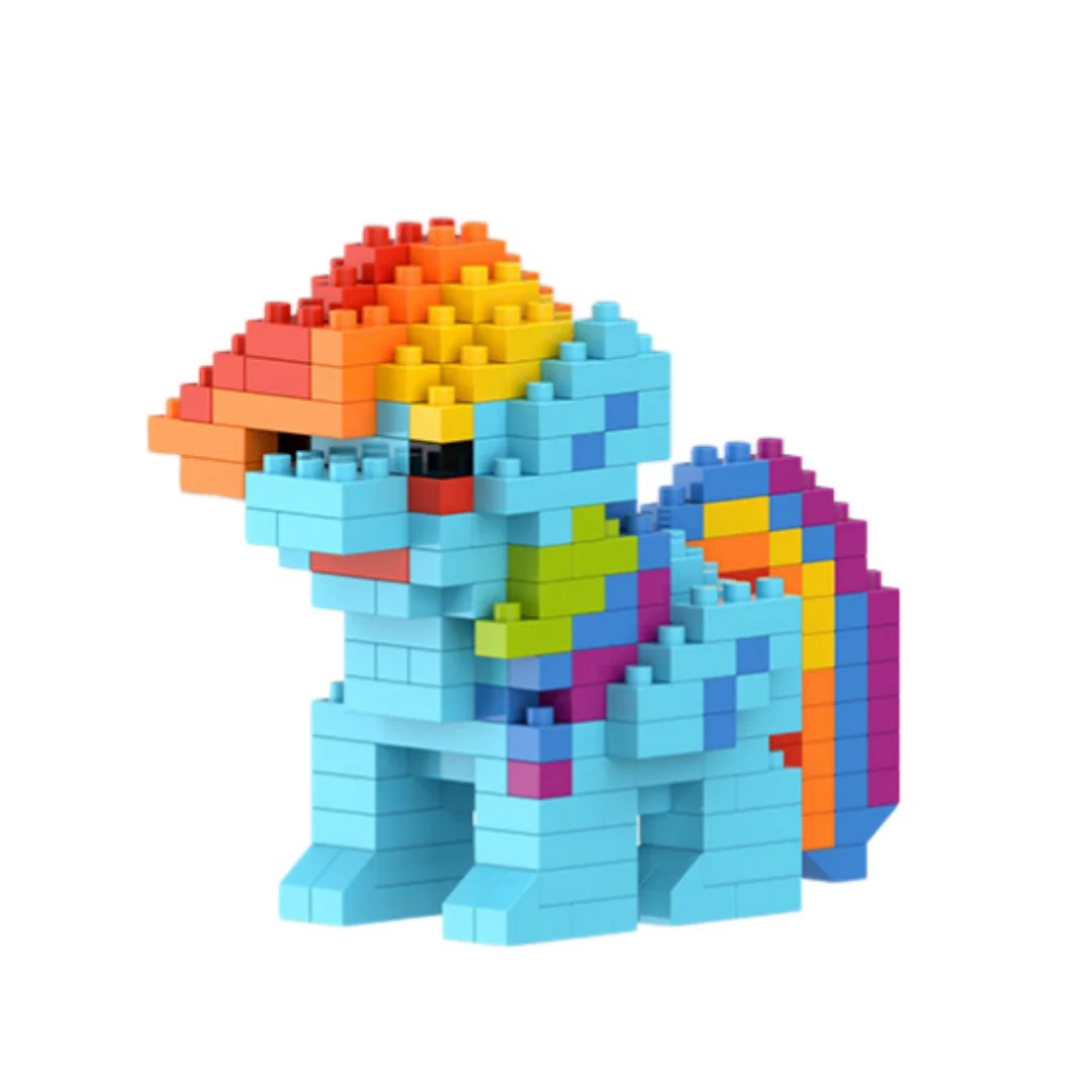 Niedliches Regenbogen-Pony Baustein-Spielzeug Geburtstagsgeschenk Kleine Ornamente – Detail 7
