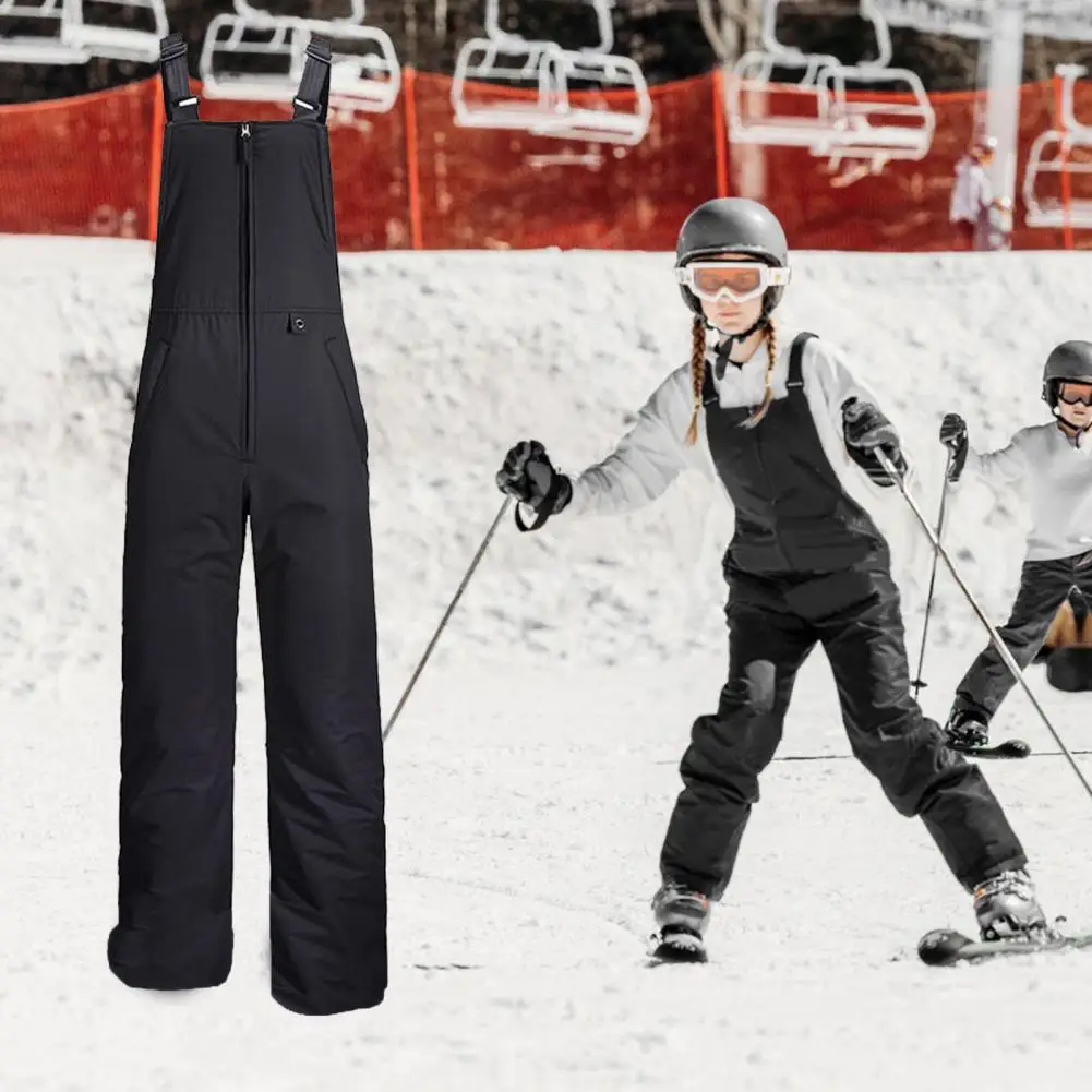 Women Ski Pants Thickened Snow Pants Waterproof Front Zipper Snow Sports Overalls Outdoor Jumpsuit Insulated Women Jumpsuits