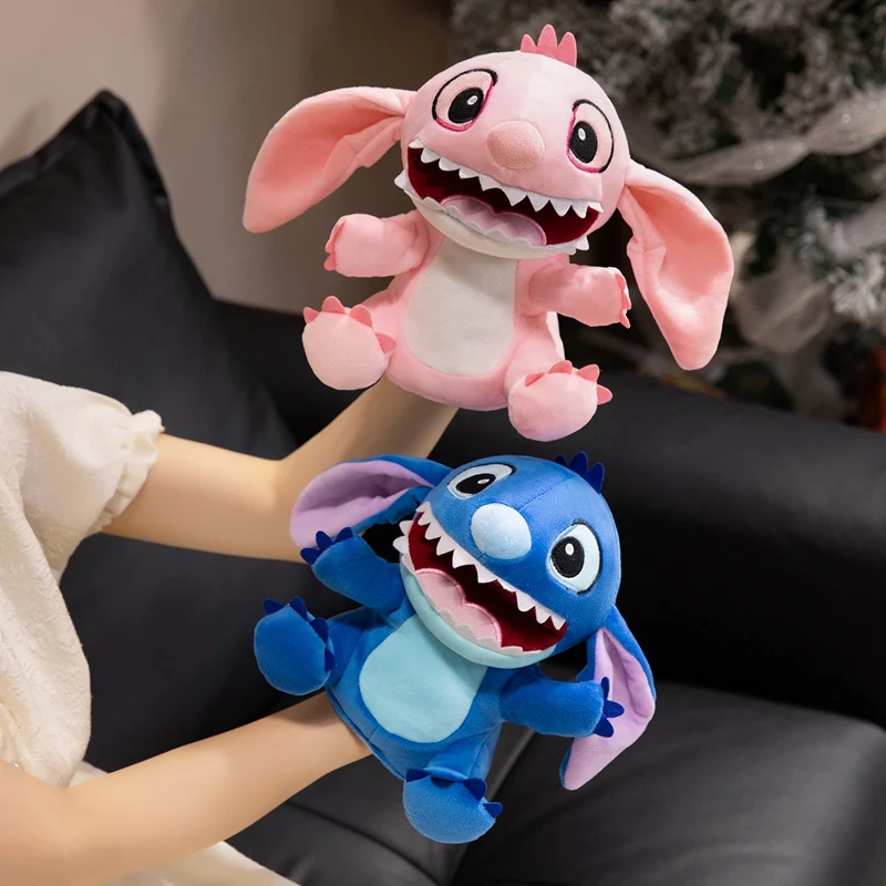 Niedliche Stitch-Handpuppe, schöne gefüllte Anime-Stich-Lilo und Stitch-Eltern-Kind-Spielpuppe, Engel, beschwichtigen Spielzeug, Geburtstagsgeschenke