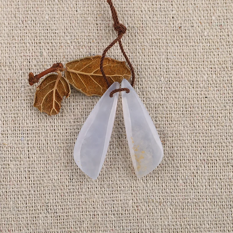 

B&F White Quartz Earring Beads for Jewelry Making, Handmade Natural stones beads, Stones for jewelry Making Supplies