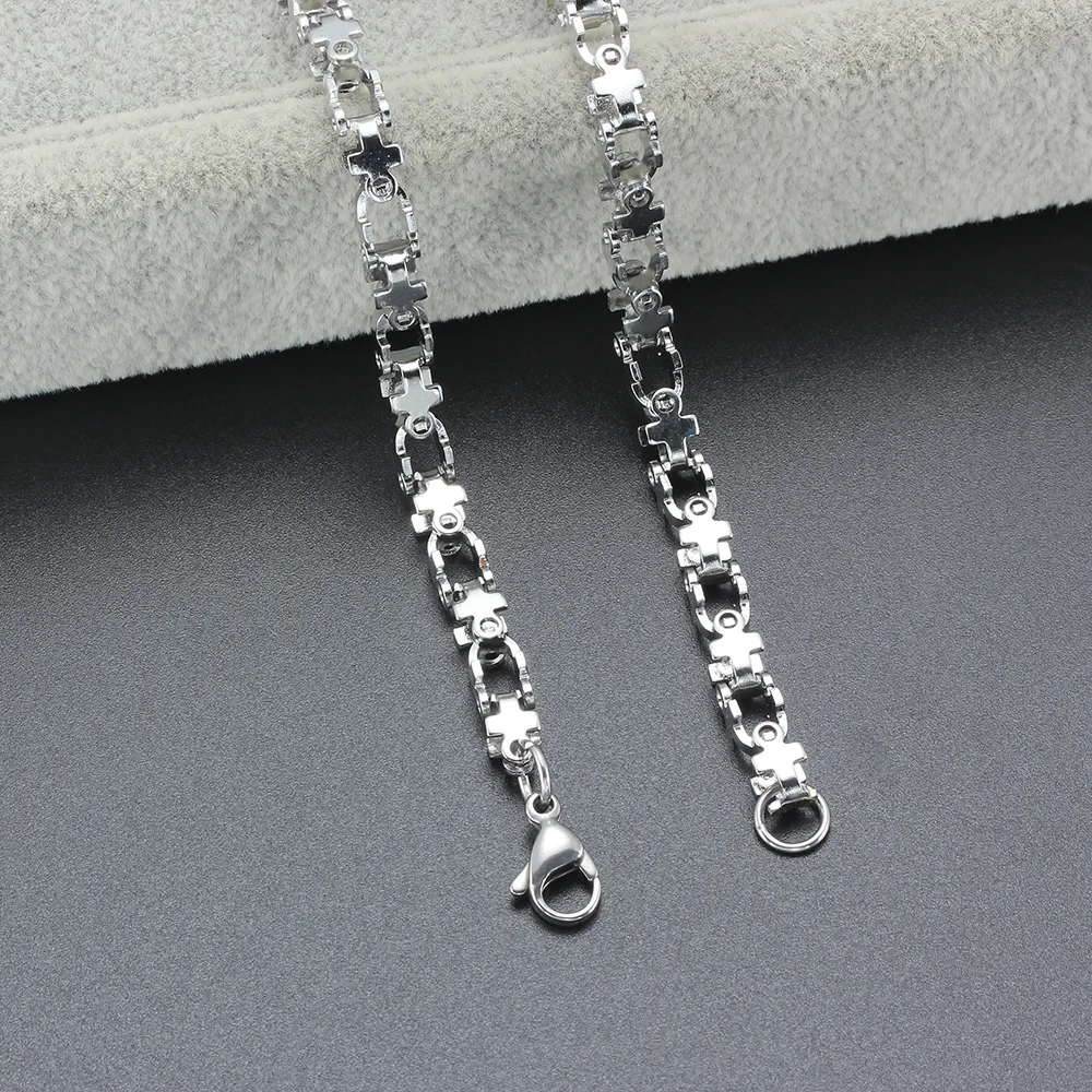 قلادة من الفولاذ المقاوم للصدأ للرجال والنساء ، قلادات الرقبة الفضية اللون ، الأزياء والمجوهرات ، هدية الحزب ، طول 16 ، 20 بوصة
