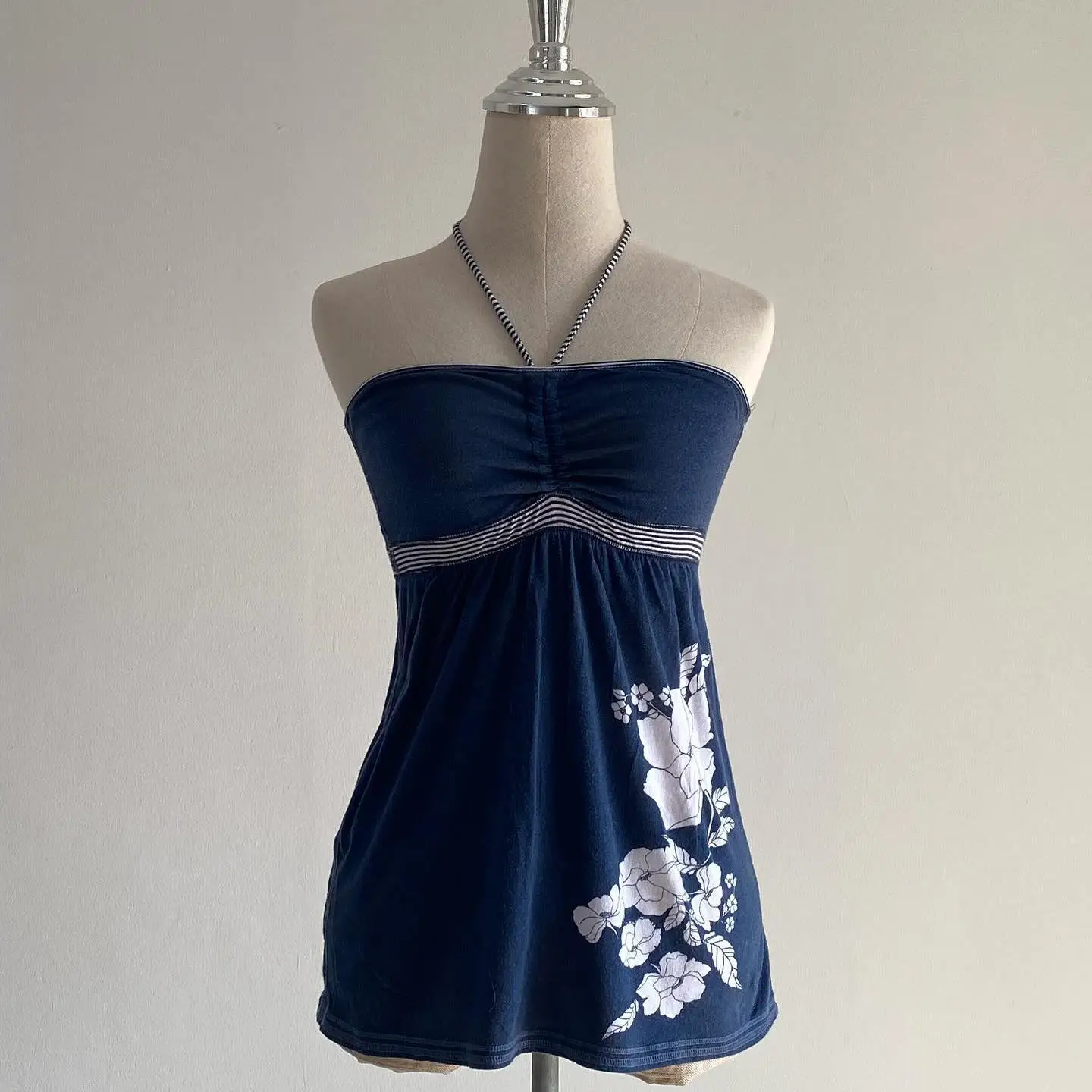 2026 Summer New Floral Print Halter Lace-up Slim Tube Top Elegant Women Top Fashion Y2K High Street Punk Classic Versatile Vests
