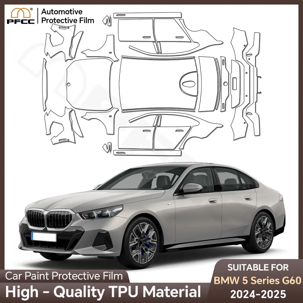 

PFCC for BMW G60 5 Series M Sport 2024 Car Body Sticker Precut Paint Protection Film Anti-Scratch TPU Clear Bra PPF Accessories