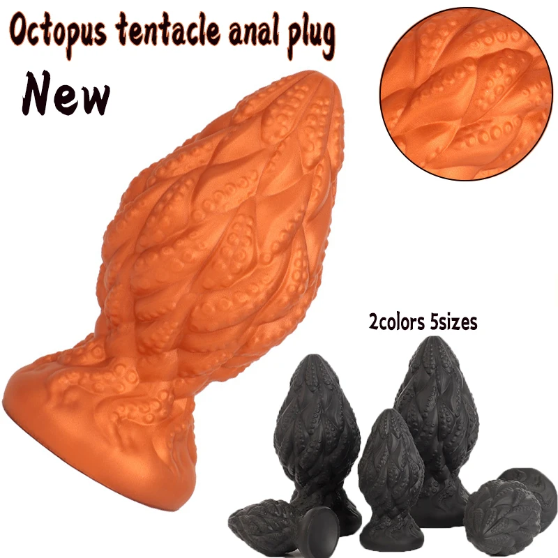 New Silicone Tentacle Anal Plug Soft Huge Buttplug Suction Cup Anal Toy Dildo Xxl Masturbator Anal Dilator Sex Toy For Men Women