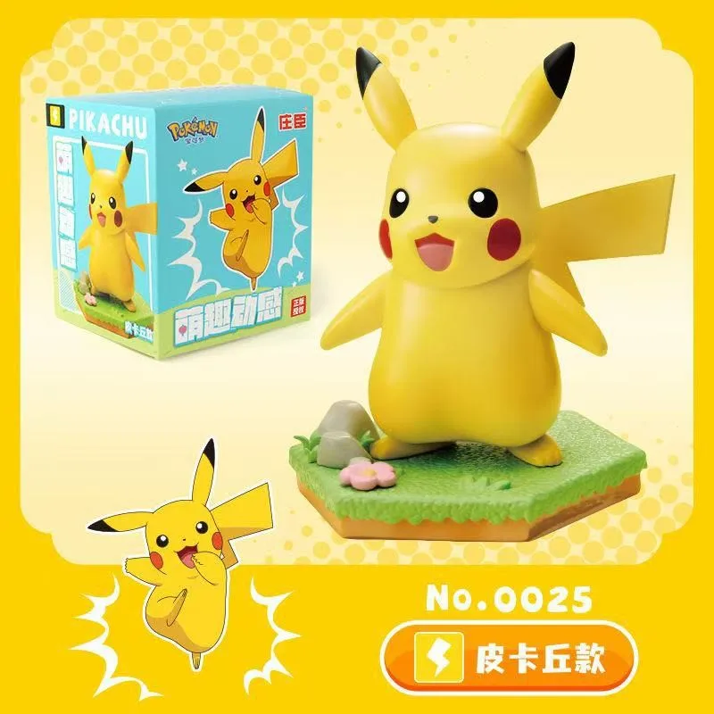 Auténtico Pok é mon Pikachu hecho a mano mecanismo de relojería juguete móvil GENGAR SNORLAX PIPLUP muñeca adorno de regalo de Navidad para niños