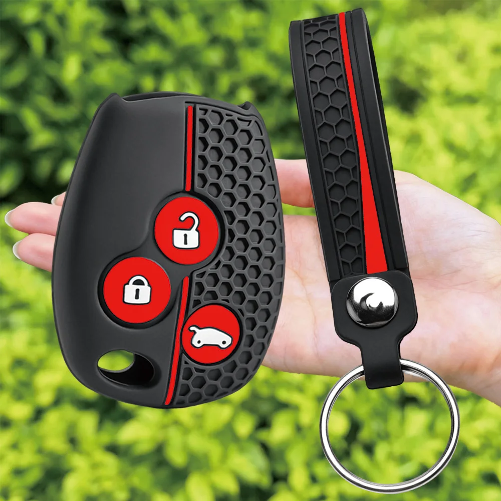 For Renault Clio Trafic Twingo Kangoo Master Modus For Dacia Duster Sandero 3 Button Soft Touch Key Protector 3 Button
