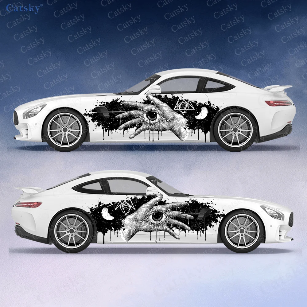 Hand-eye Star Special Car Side Sticker Decoration, PVC Waterproof Scratch Resistant Decal, Car Protection, Auto Accessories Gift